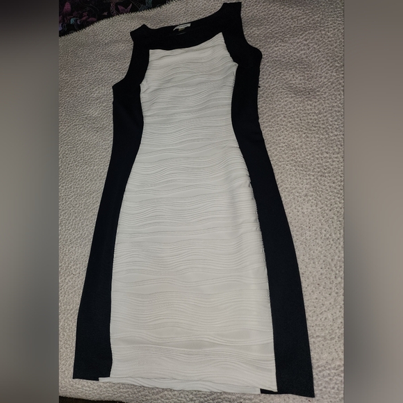 Calvin Klein Classy Gorgeous 😍 Navy Blue And White Dress - Picture 14 of 16